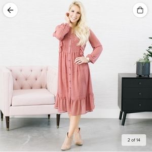 A Dip of Darling Women's Bristol Dress Size XS 0-2 in Mauve Pink NWOT